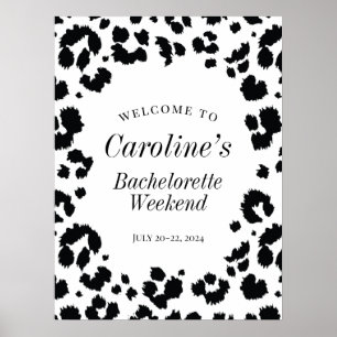Wild Leopard Print Bachelorette Party Welcome Sign
