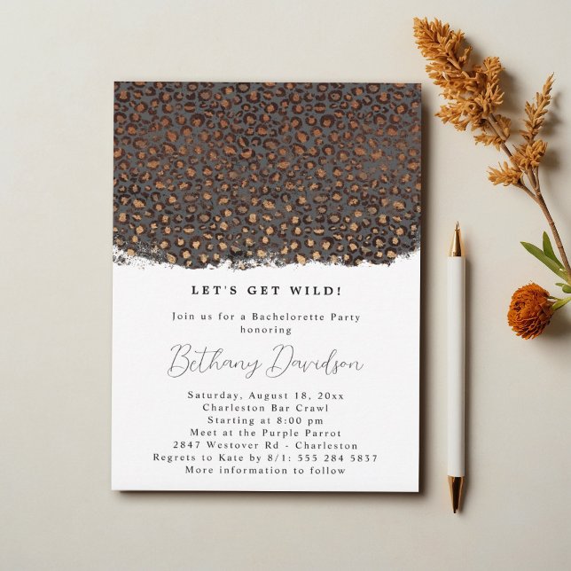 Wild Leopard Print Bridal Shower Invitation (Creator Uploaded)