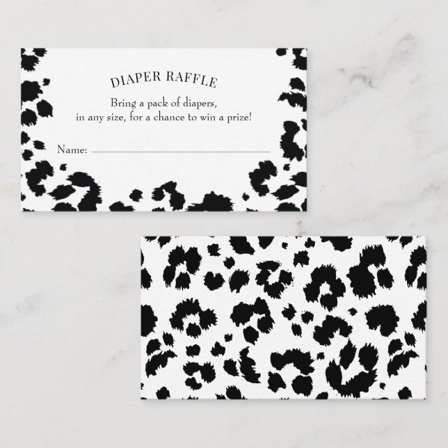 Wild Leopard Print Diaper Raffle Insert Card (Front/Back)
