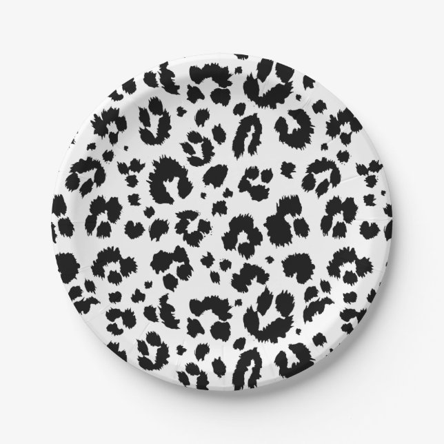 Wild Leopard Print Party or Shower Paper Plate (Front)