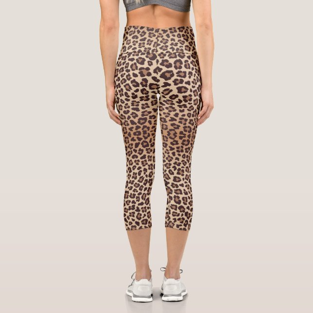 Wild Leopard Print Pattern Leggings – Trendy (Back)