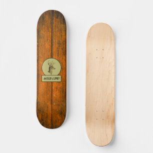 Wild Life! Buck Head Wood Grain Skateboard