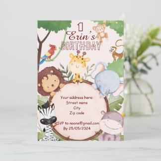 Wild life cute invitations