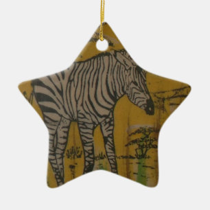 Wild Life Kenya African Safari Zebra.png Ceramic Ornament