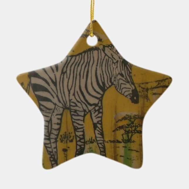 Wild Life Kenya African Safari Zebra.png Ceramic Ornament (Front)
