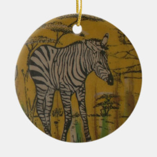 Wild Life Kenya African Safari Zebra.png Ceramic Ornament