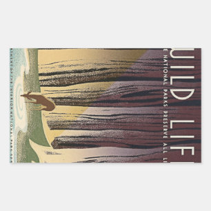 Wild Life - The National Parks preserve all Life. Rectangular Sticker