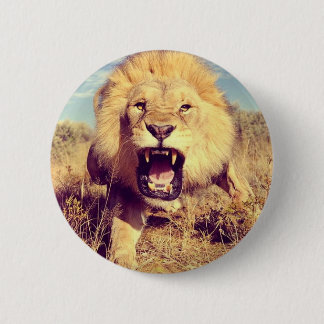 Wild Lion 6 Cm Round Badge