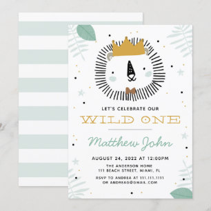 Wild Lion Birthday Party Invitation