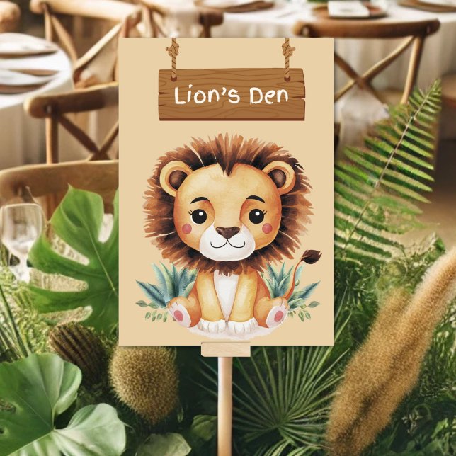 Wild Lion’s Den Jungle Safari Table Sign  Table Number (Creator Uploaded)