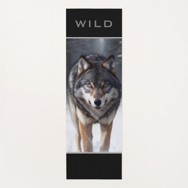 Wild Lone Wolf- Yoga Mat (Front)