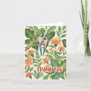 Wild Macaw Jungle Tropical Watercolor Thank You Card