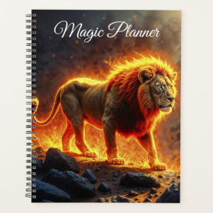 Wild majesty fire lion powerful lava predator  planner