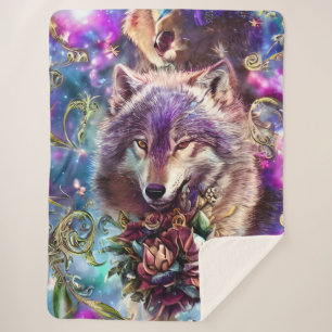 Wild Majesty Wolf Sherpa Blanket
