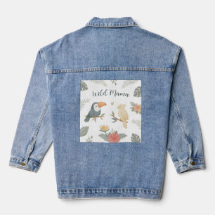 Wild Mama Jungle Tropical Birthday Denim Jacket