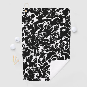Wild Marble 3 - black and white Golf Towel