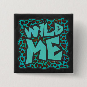 Wild Me Brown and Teal Leopard Design 15 Cm Square Badge