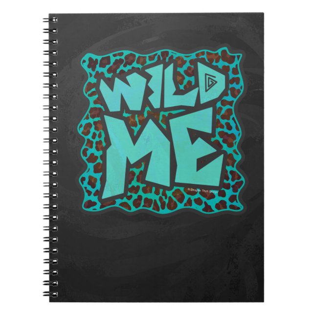 Wild Me Brown and Teal Leopard Design Notebook (Front)