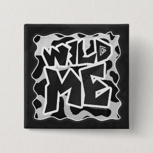 Wild Me Cow Black and White 15 Cm Square Badge