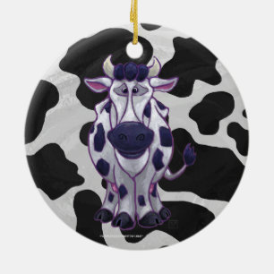 Wild Me Cow Black and White Ceramic Ornament