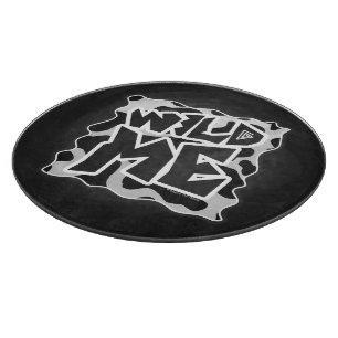 Wild Me Cow Black and White Cutting Board