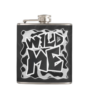 Wild Me Cow Black and White Hip Flask