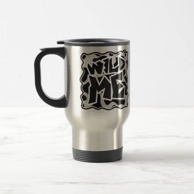 Wild Me Cow Black and White Travel Mug (Left)