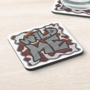 Wild me Cow Brown and White Print Coaster
