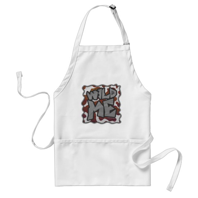 Wild me Cow Brown and White Print Standard Apron (Front)