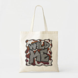 Wild me Cow Brown and White Print Tote Bag