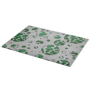Wild Me Cow Green and White Print Cutting Board