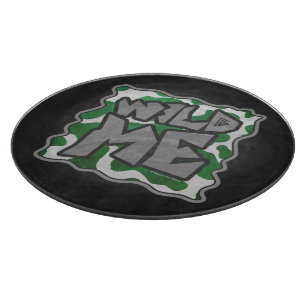 Wild Me Cow Green and White Print Cutting Board