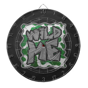 Wild Me Cow Green and White Print Dartboard