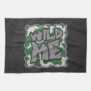 Wild Me Cow Green and White Print Tea Towel
