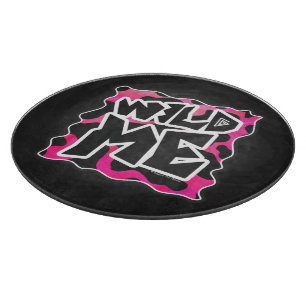 Wild Me Cow Pink and White Cutting Board