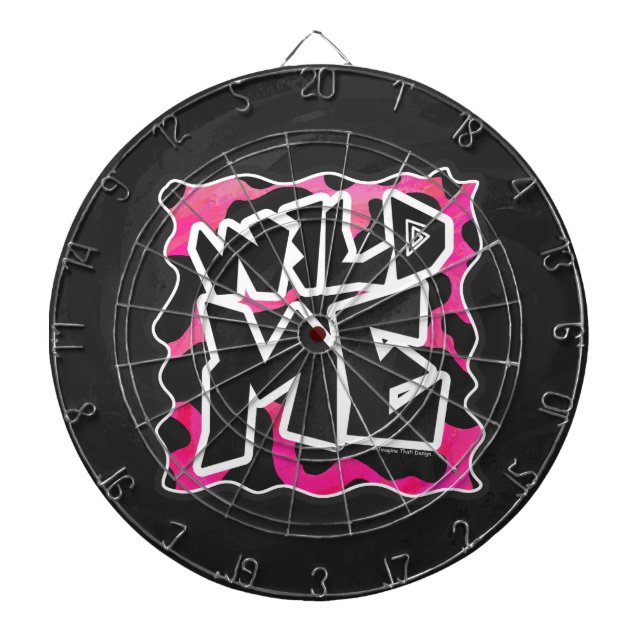 Wild Me Cow Pink and White Dartboard (Front)