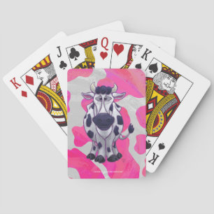 Wild Me Cow Pink and White Playing Cards
