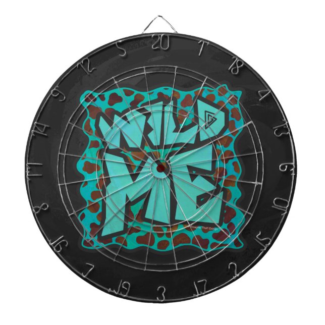 Wild me Dalmatian Brown and Teal Design Dartboard (Front)