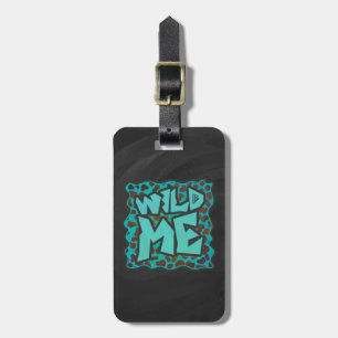 Wild me Dalmatian Brown and Teal Design Luggage Tag