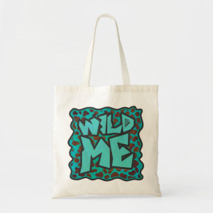 Wild me Dalmatian Brown and Teal Design Tote Bag
