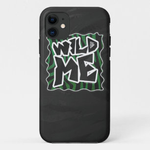 Wild Me Green and Black Zebra Pattern iPhone 11 Case