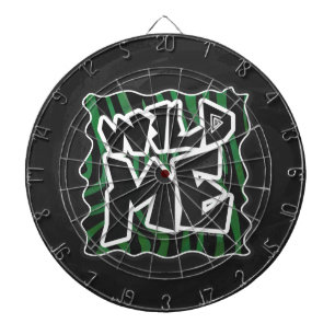 Wild Me Green and Black Zebra Pattern Dartboard