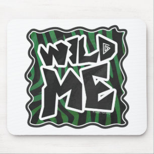 Wild Me Green and Black Zebra Pattern Mouse Pad
