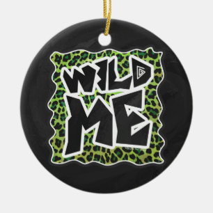 Wild Me Leopard Black and Green Design Ceramic Tree Decoration