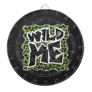 Wild Me Leopard Black and Green Design Dartboard