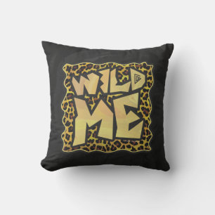 Wild Me Leopard Brown and Yellow Print Cushion