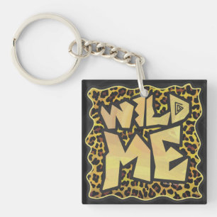 Wild Me Leopard Brown and Yellow Print Key Ring