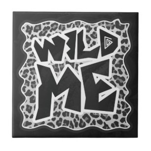 Wild Me Leopard White and Black Tile