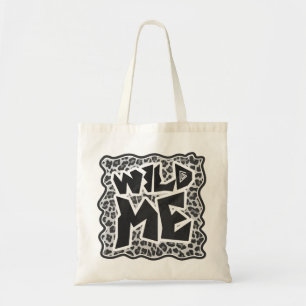 Wild Me Leopard White and Black Tote Bag