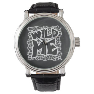 Wild Me Leopard White and Black Watch
